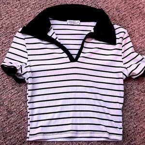 Striped collared top, never worn.